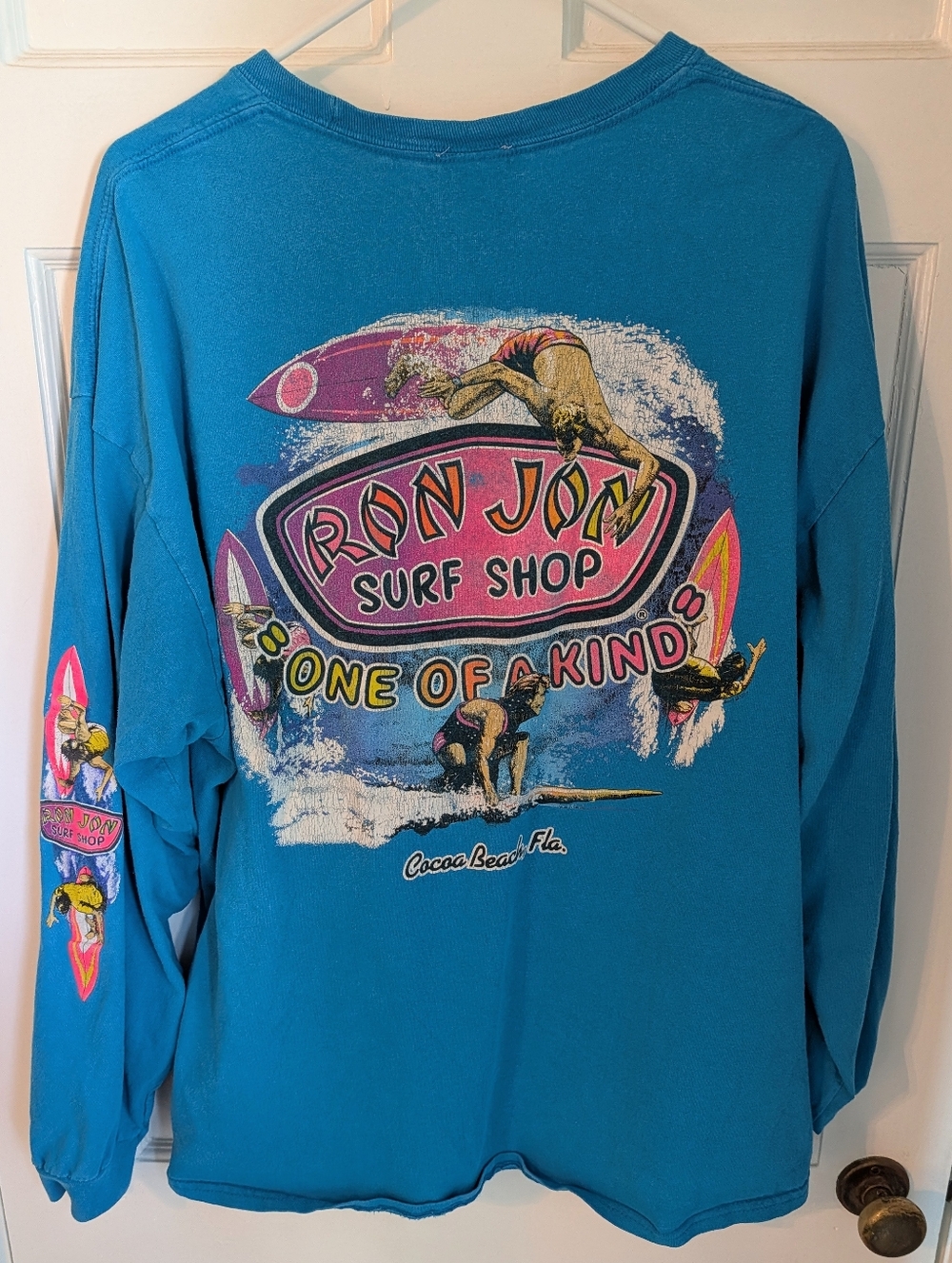 2000s Vintage Ron Jon Surf Shop Blue Long Sleeve Tee - 2XL